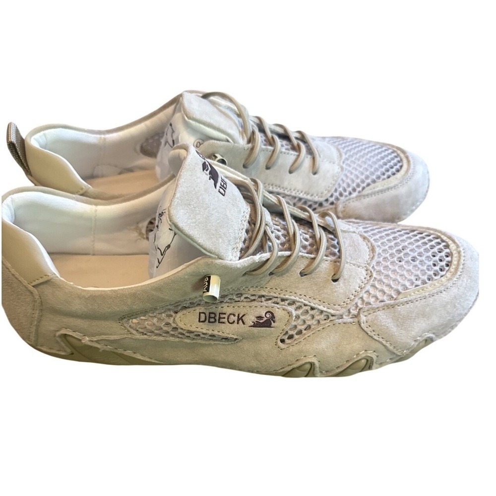 Dbeck‎ Beige Mesh Suede Breathable Low Top Sneakers Women's 9